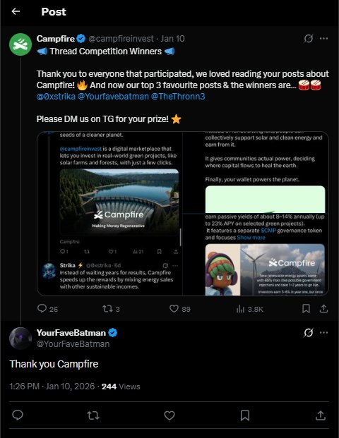 Campfire contest winner announcement